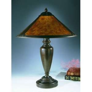  Dale Tiffany Round Mica Table Lamp with Antique Bronze 
