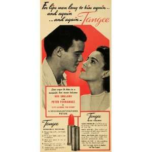  1949 Ad Tangee Lipstick Sue England Peter Fernandez Actors 