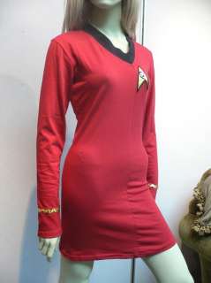 Star Trek Women TOS Costume Uhura Skant Red Uniform SML  