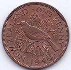 New Zealand 1940 Penny XF/ AU Tui Bird   