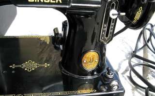 Antique 1950 Singer Featherweight 221 Sewing Machine Outfit  