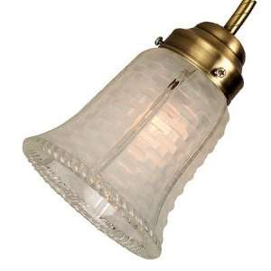  2.25 Neck Clear Frost Glass Bell Shade with Basket Weave 