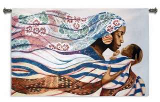 AFRICAN WOMAN AND BABY ART DECOR TAPESTRY WALL HANGING  