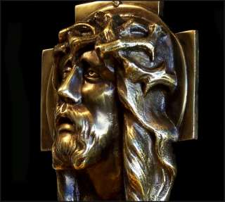 Magnificent ART DECO FIGURAL Bronze WALL CRUCIFIX   France ca. 1930 