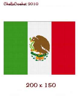 Mexico Mexican Flag Afghan Crochet Pattern Graph  