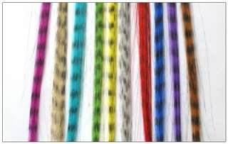 20 Grizzly Feather Hair Extensions synthetic with beads  