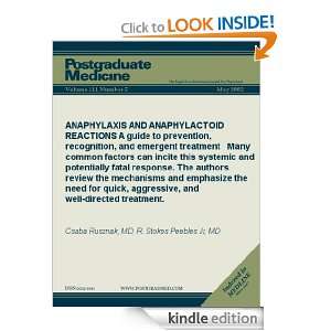 ANAPHYLAXIS AND ANAPHYLACTOID REACTIONS A guide to prevention 