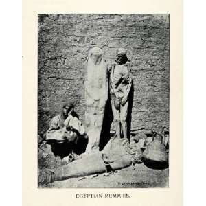  1897 Print Mummies Egypt Ancient Archaeology Tomb Skeleton 
