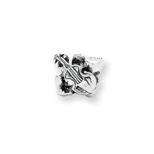  Violin, Guitar and Saxophone Charm in Silver for 3mm 