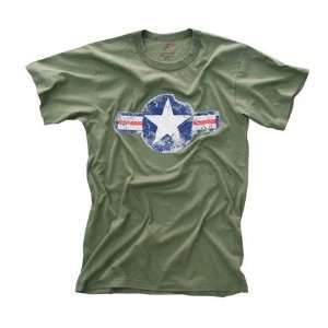 66300 Vintage Army Air Corp Olive Drab T Shirt,Polly Cotton(Medium 