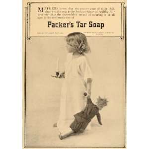  1913 Vintage Ad Packers Tar Soap Child Girl Doll Candle 