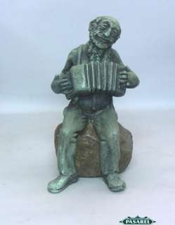 Bronze Sculpture Jewish Figure Accordion Chotorski  