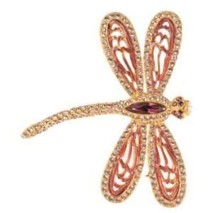 Lee Angel Gold and Purple Dragonfly Brooch Roxanne Assoulin for Lee 
