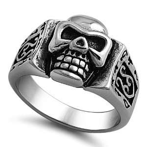  Stainless Steel Casting Ring   Skull   Size : 10: Jewelry
