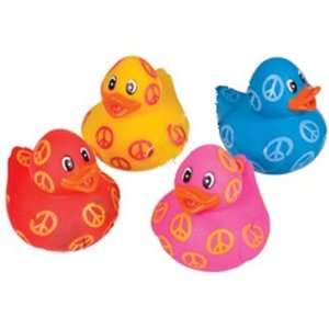  12 Peace Sign Rubber Ducks  : Toys & Games