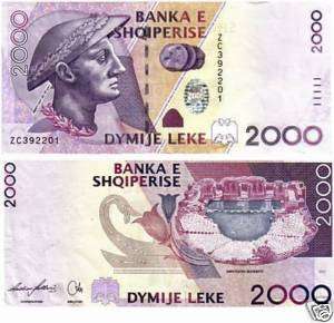 ALBANIA 2000 LEKE 2007 (2008) PICK NEW UNC  