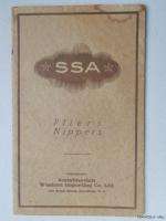 Vintage Swedish Steel Forging Co SSA Tool Catalog 1920  