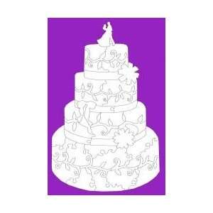   Wedding Cake ~ Wedding Guest Book Wooden Jigsaw Puzzle Toys & Games