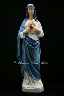 Large Immaculate Heart of Mary Italian Statue Sculpture VIttoria Made 