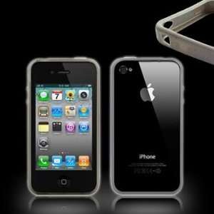 Gray Flex Gel Bumper Frame Case / Skin / Cover for AT&T Apple iPhone 4 