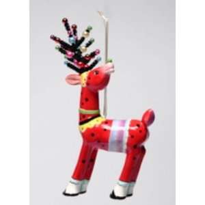  Appletree Design Deer in Red Ornament, 6 1/8 Inch Tall 