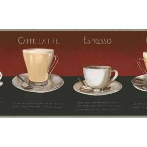    Wallpaper Border Coffee Mocha Espresso Latte Cafe