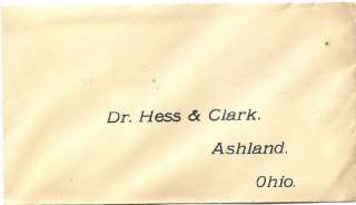 Dr. Hess & Clark Veterinary Medicine Cover Envelope  