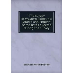  The survey of Western Palestine Arabic and English name 