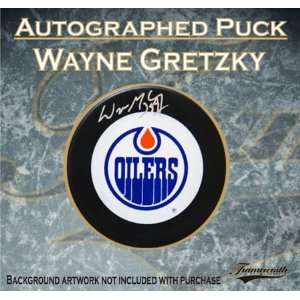  Signed Wayne Gretzky Edmonton Oilers Hockey Puck: Sports 