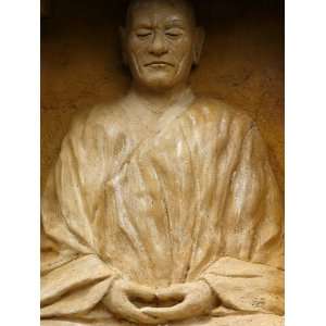  Statue of Zen Master, Larzac, Dordogne, France, Europe Architecture 
