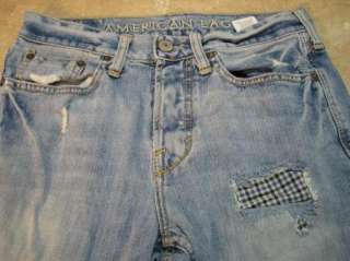AMERICAN EAGLE Boot Cut DESTROYED JEANS Patched 28 30  