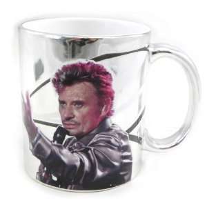  Collector mug Johnny Hallyday silvery.