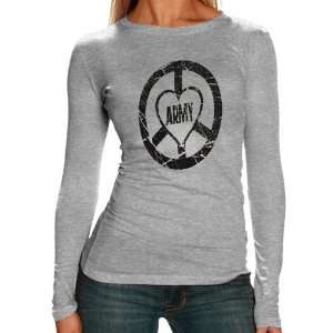  Army Black Knights Ladies Ash Peace and Love Long Sleeve T 