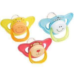    Dubon Funny Face Silicone Orthodontic Pacifier 3pk 0+m Baby