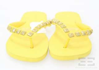 Dinis 2 Piece Grey Grommet & Yellow Studded Flip Flop Sandal Set Size 