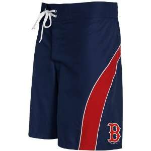  Boston Red Sox Navy Blue Red Color Block Boardshort (X 
