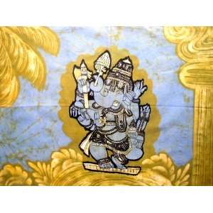  Indian Elephant Face God Lord Ganesh Ganesha Cotton Fabric 