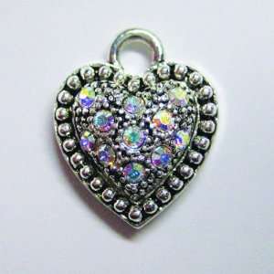  Jolees Boutique Crystal AB Full Pave Heart Charm: Arts 