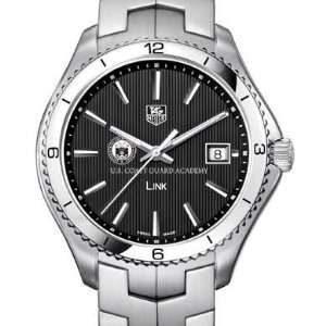  USCGA TAG Heuer Mens Link Watch with Black Dial Sports 
