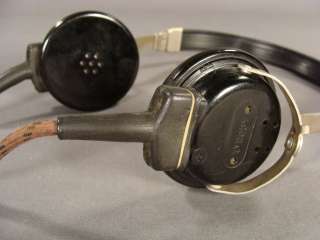WWII GERMAN OFFICER RADIO TELEGRAPH HEADPHONES HEADSET  