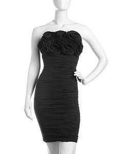 Romeo & Juliet Couture Rosette Taffeta Dress, Black WWE226  