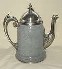 1880s ANTIQUE GRANITEWARE ENAMELWARE PEWTER COFFEE TEA 