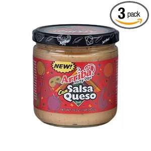 Arriba Party Dips Salsa Con Queso Party Dip, 16 Ounce Jars (Pack of 3 