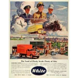  1945 Ad Urban Trucking White Motor Trucks WWII War 