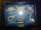 Nautical Knot Photo Shadow Box Framed Picture Blue Frame Used Good 