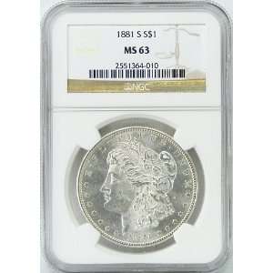    1881 S MS63 Morgan Silver Dollar Graded by NGC 