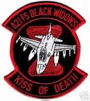 USAF 421ST FS BLACK WIDOWS MORALE PATCH HILL AFB UT  