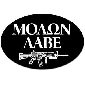   Oval Molon Labe AR15 (AR 15) Gun (Rifle) Sticker 