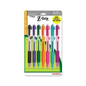  Z Grip Ballpoint Retractable Pen Assorted Ink Medium 7 per 