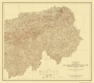 USGS TOPO MAP GREAT SMOKY MOUNTAINS PARK (TN/NC) 1934  